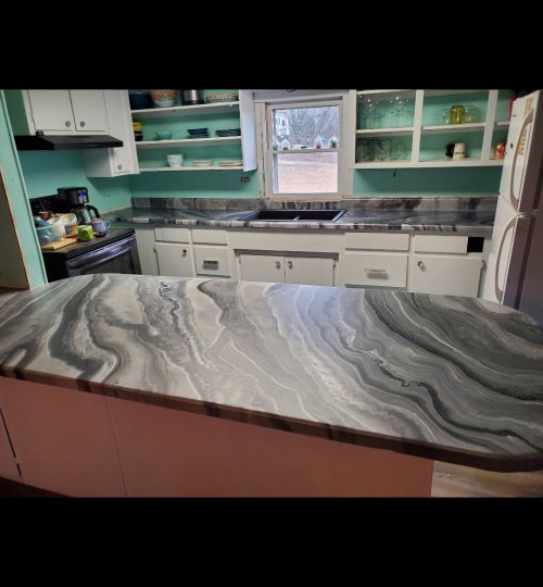 Charcoal Marble Kitchen Counters — epoxy in Springdale