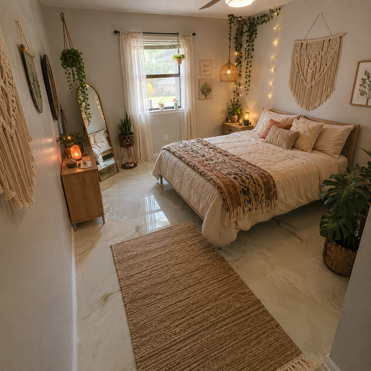 Boho Bedroom Cream Marble — epoxy in Springdale