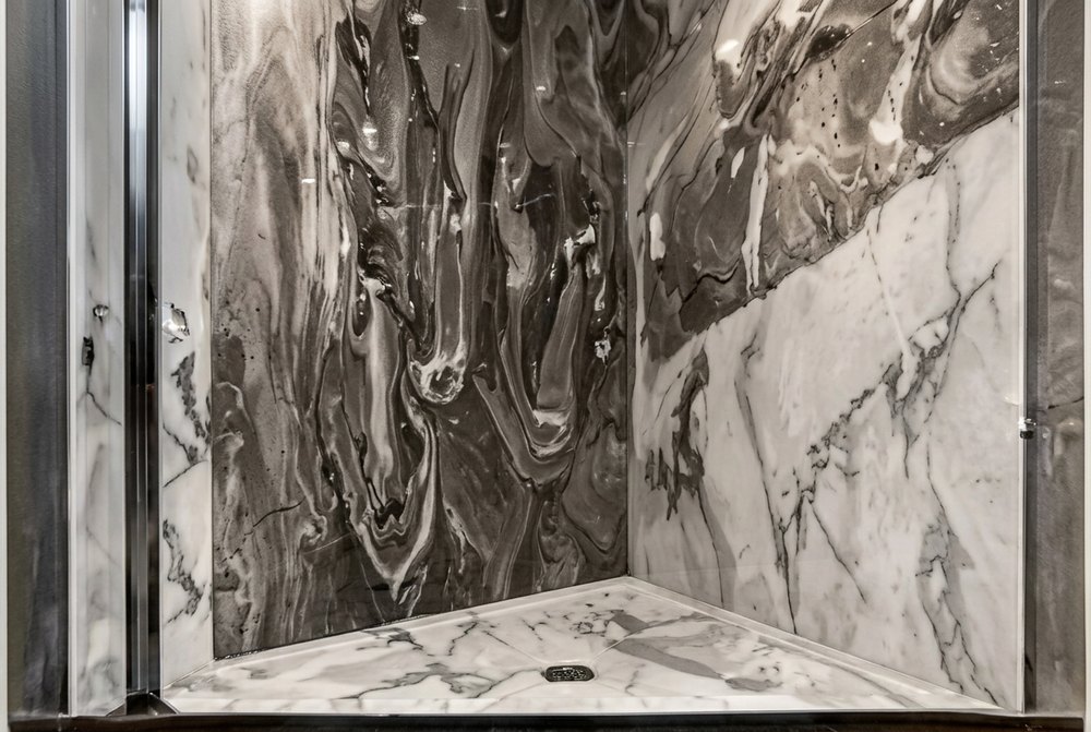 Marble epoxy shower panels