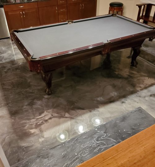 Pool Table Room Marble Floor — epoxy in Rogers