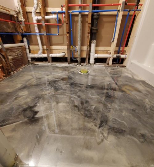 Basement Marble Detail — epoxy in Rogers