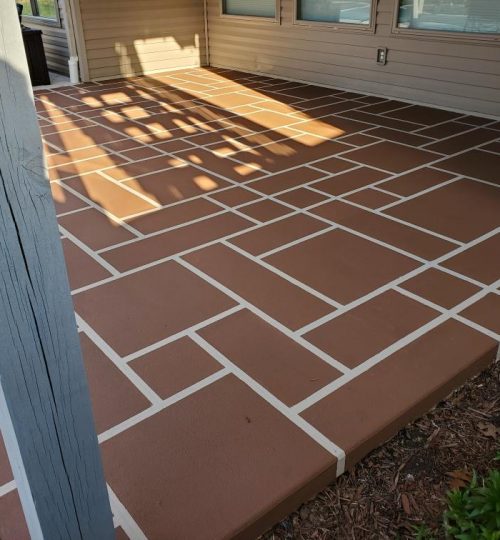 Terracotta Scored Patio — epoxy in Bentonville