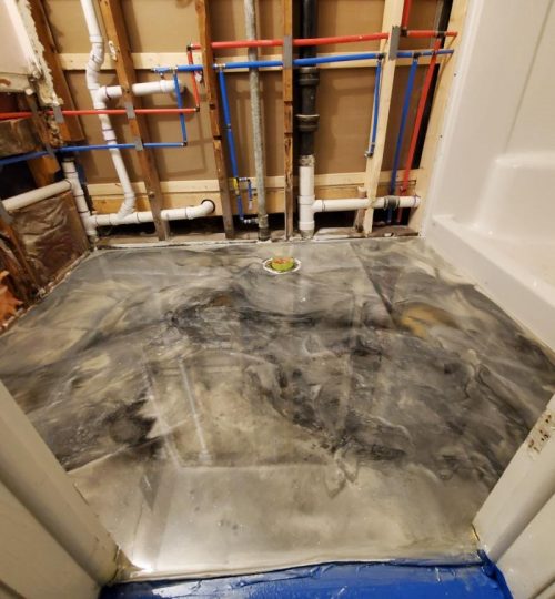 Basement Metallic Marble Pour — epoxy in Springdale