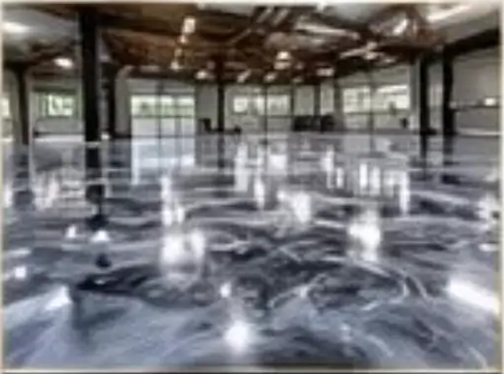 Metallic epoxy commercial showroom floor