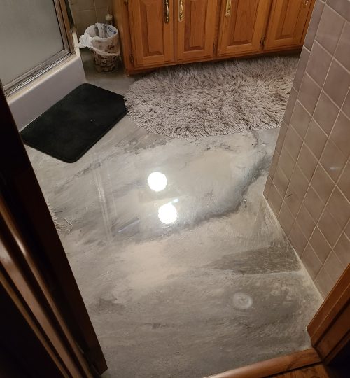 Kitchen Floor Metallic Pour — epoxy in Springdale