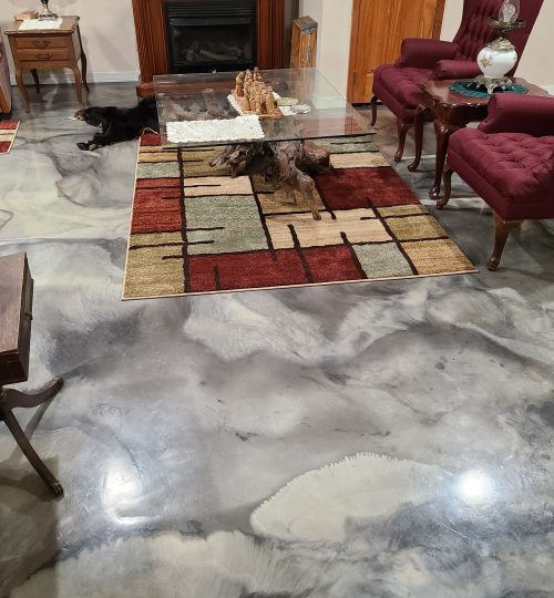 Living Room Marble Pour — epoxy in Fayetteville