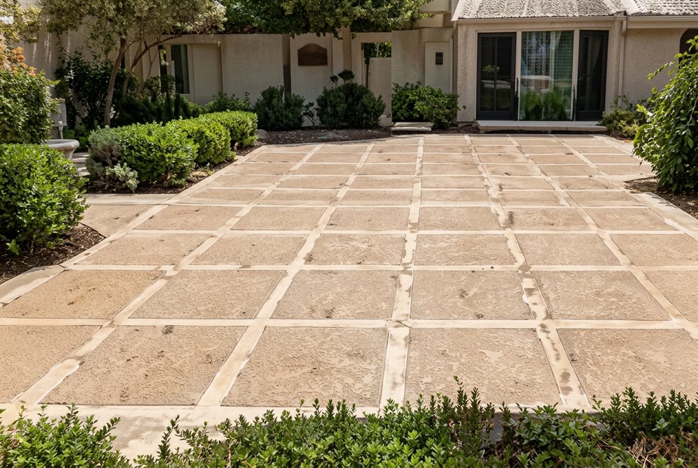 Coated patio and walkway