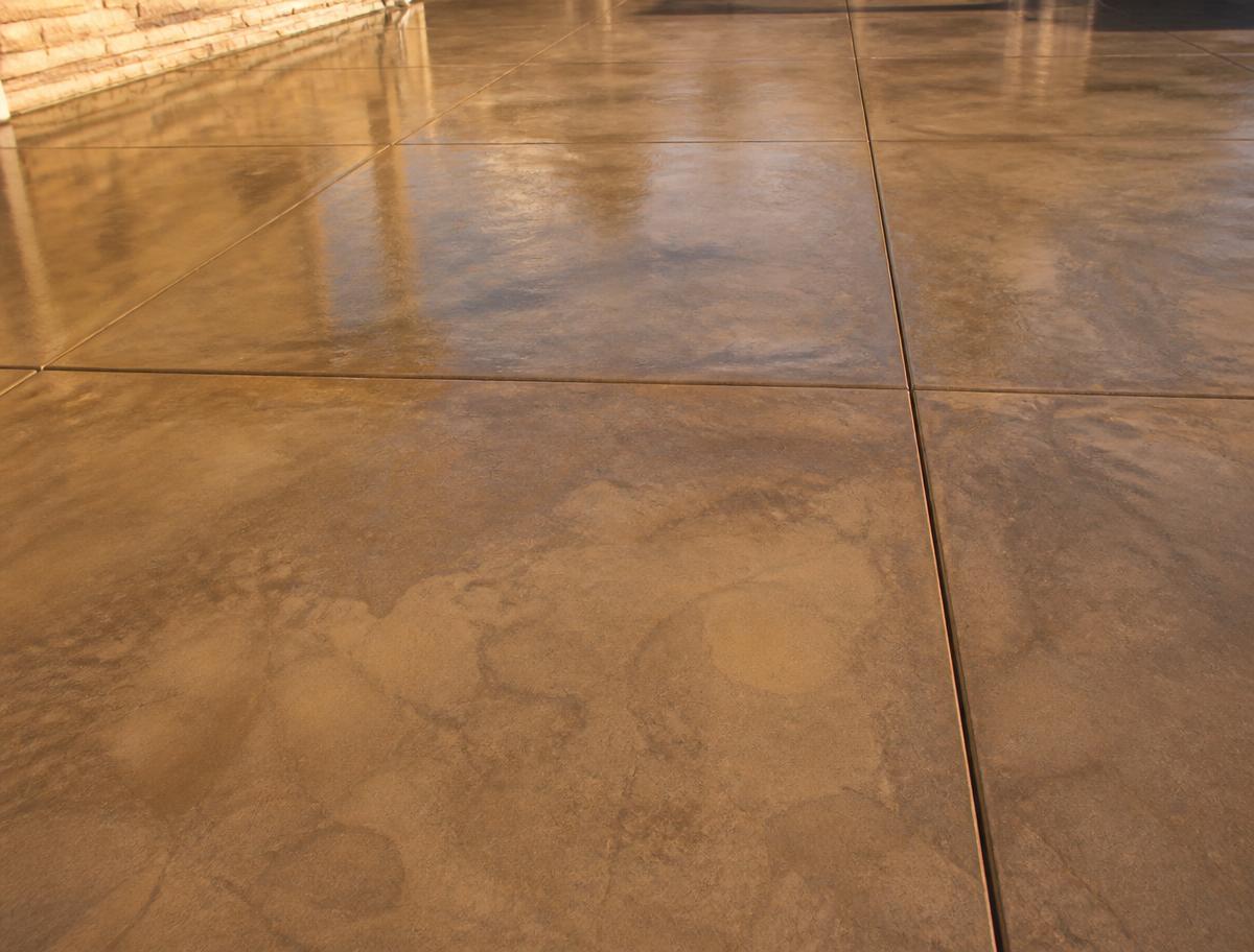 Stained Patio Pour — epoxy in Rogers
